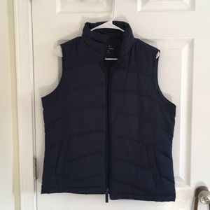 Lands End Navy Blue Down Vest